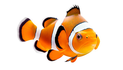 Clownfish fish isolated on white background, generative AI