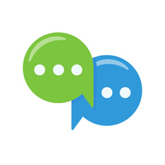 Poster - speech text box with three dots conversation concept to exchange ideas.