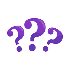 Poster - speech bubbles with question marks doubt concept problem solving
