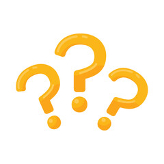 Poster - speech bubbles with question marks doubt concept problem solving