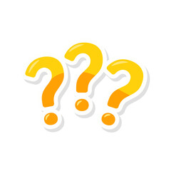 Poster - speech bubbles with question marks doubt concept problem solving