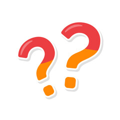 Poster - speech bubbles with question marks doubt concept problem solving