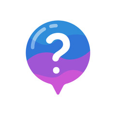 Poster - speech bubbles with question marks doubt concept problem solving