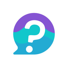 Poster - speech bubbles with question marks doubt concept problem solving