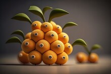 A Close-up Of Several Calamondin Oranges Generative AI