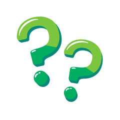 Poster - speech bubbles with question marks doubt concept problem solving