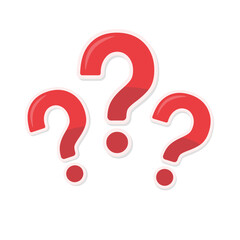 Poster - speech bubbles with question marks doubt concept problem solving