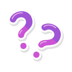 Poster - speech bubbles with question marks doubt concept problem solving