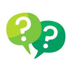 Poster - speech bubbles with question marks doubt concept problem solving