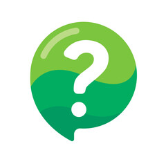 Poster - speech bubbles with question marks doubt concept problem solving