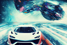 Abstract Background With Car Created With IA