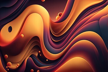Wall Mural - 2D animation of an abstract wave backdrop Generative AI