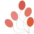 Balloons line drawing on white background