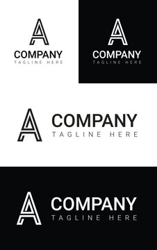 Alphabet Letter A logo minimal Design

