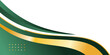 Green gold abstract curve border or gold corner border