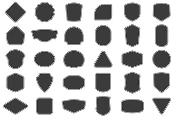 set of vitage label and badges shape collections. vector illustration. black template for patch, ins