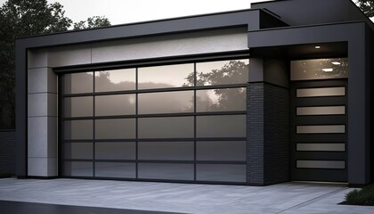 Sticker - Modern garage door with a creative design