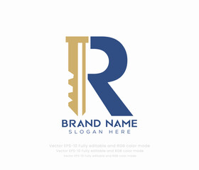 Wall Mural - letter R key logo