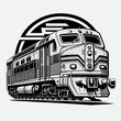 diesel train sticker stickers line art vector illustratio, generative artificial intelligence