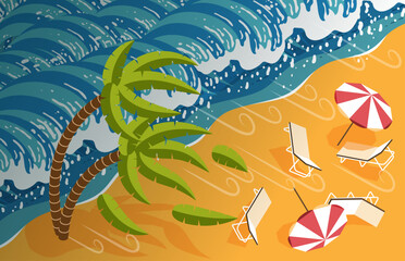 Wall Mural - isometric colored storm weather composition