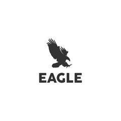 Wall Mural - flying eagle silhouette logo icon design