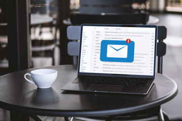 Poster - mail communication connection message to mailing contacts phone global letters concept