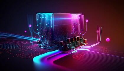 Wall Mural - data computing concept Generative AI