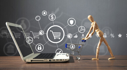 Wall Mural - Concept of Online Shopping. Business