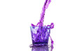 purple water splash isolated on transparent background