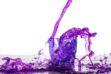 Purple Water Splash Isolated On Transparent Background