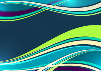 Aufkleber - Bright overlapping flowing stripes and lines. Modern design. Vector