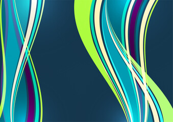 Bright overlapping flowing stripes and lines. Modern design. Vector