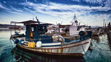 Fototapeta  - fishing boats in the harbor