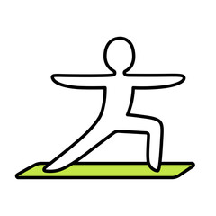 Wall Mural - Yoga warrior pose doodle icon