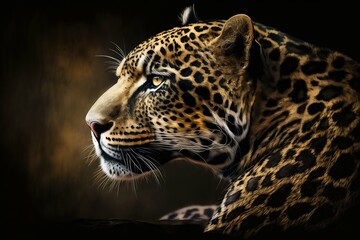 Wall Mural - Leopard high quality closeup. Generative AI