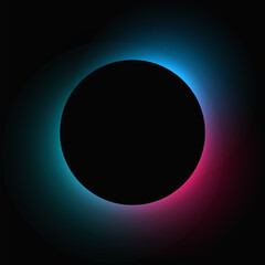 Circle illuminate light frame with color gradient