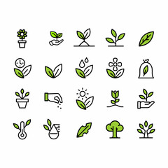 Sticker - plants and gardening vector icon