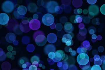 Wall Mural - Abstract purple, blue, green bubbles. Festive soft background with colored circles.