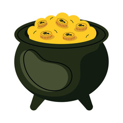 Sticker - treaure cauldron with coins