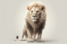 A Cute Adorable Lion Character 3D Illustration Isolated On A Solid Background With A Studio Setup In A Children-friendly Cartoon Animation Style	