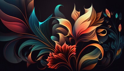 Wall Mural - Abstract Floral Design background, AI generated