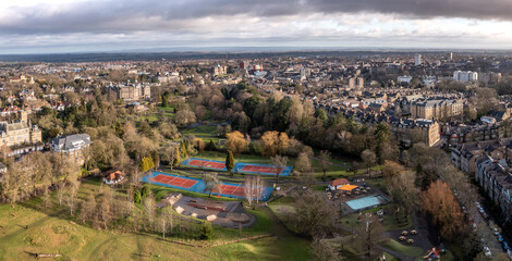 Wall Mural - Aerial view of the Valley Gardens in the Yorkshire Spa Town of Harrogate