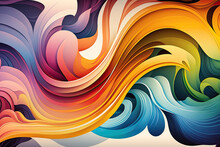 Abstract Colorful Waves Background, Generative AI