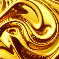 Aufkleber - Golden liquid background, ai generation