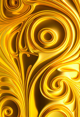 Aufkleber - Golden liquid background, ai generation