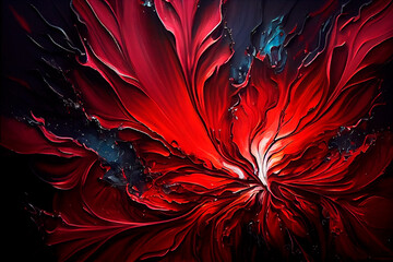 Aufkleber - Fluid painting background, ai generation