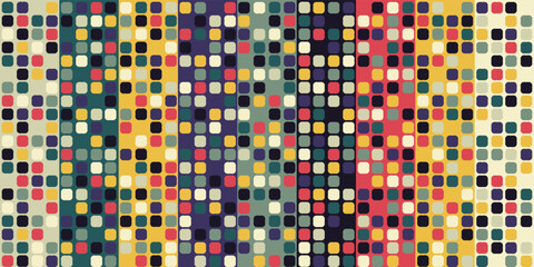 Poster - Mosaic of colored elements, vertical stripes. Print seamless and vector for fabric, textile, pillows, notebooks, packaging, interior, design.