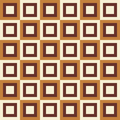 Poster - Retro aesthetic seamless pattern in style 60s, 70s. Mid century background with geometric squares. Trendy vector print