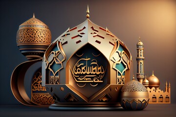 Beautiful Islamic Background. Created with Generative AI Technology