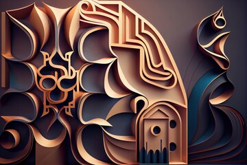 Wall Mural - Beautiful Islamic Background. Created with Generative AI Technology